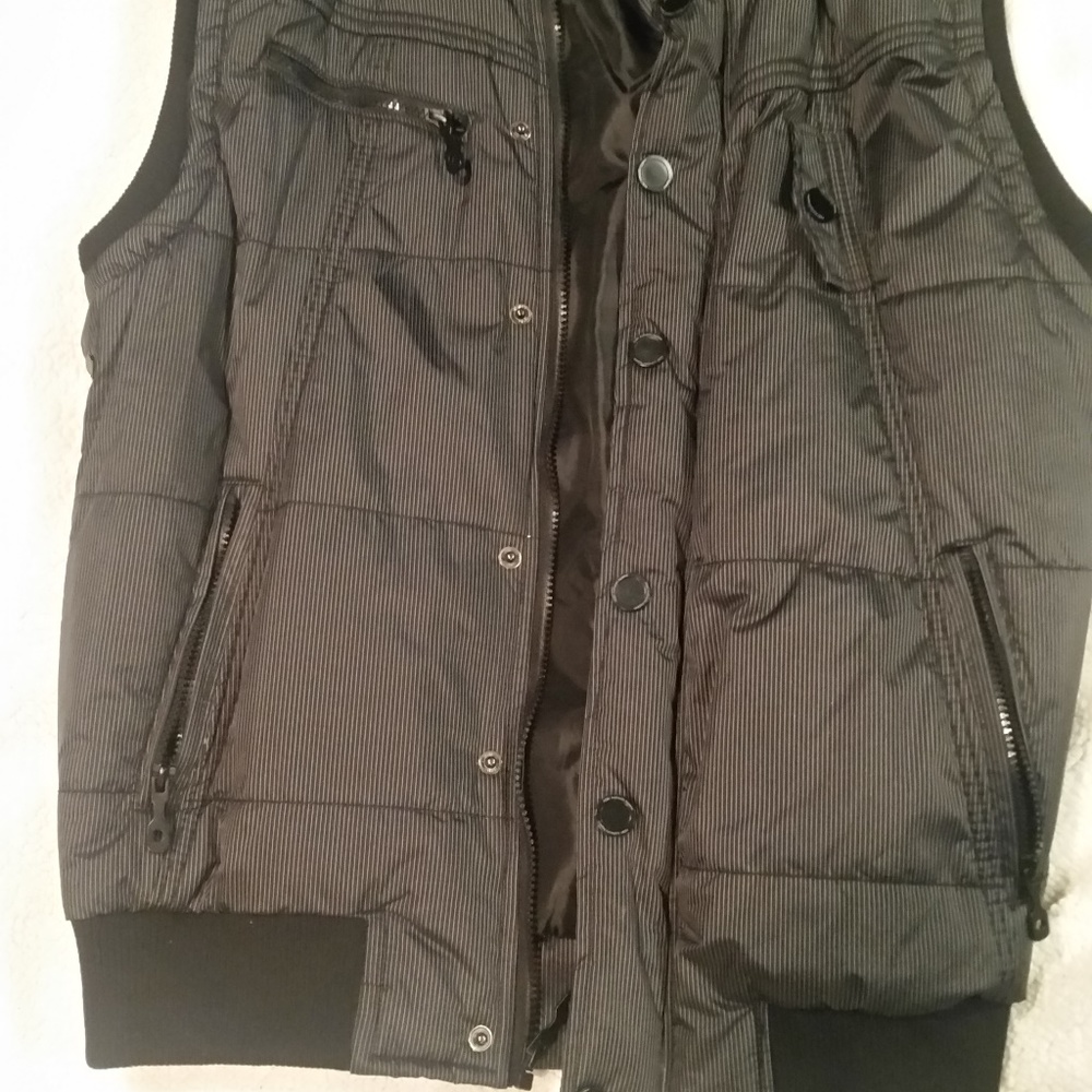 Men's black and white pinstripe vest